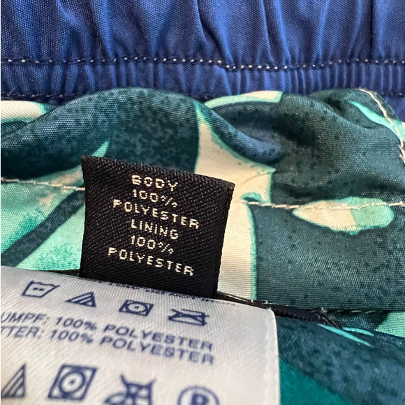 Lands' End Swim Trunks in Blue/Green Tropical Print Size Large 36-38 - Picture 5 of 5